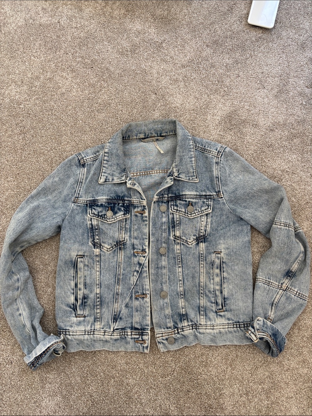 Free People Light Wash Denim Jacket
